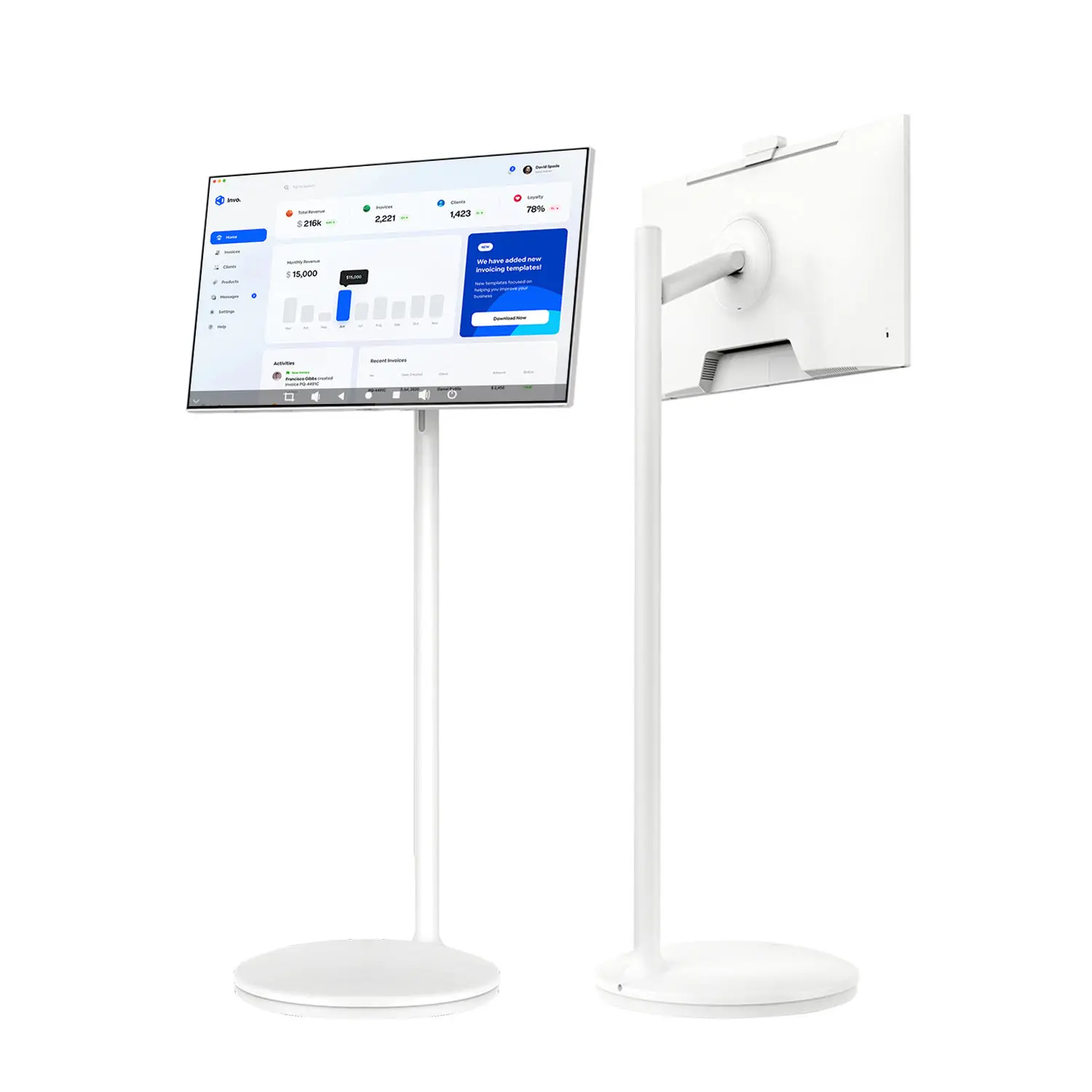 

24-дюймовый портативный мобильный дисплей с питанием от аккумулятора, Android 12, планшетный телевизор, встроенный сенсорный экран, светодиодный экран для игр в тренажерном зале, в гостиной