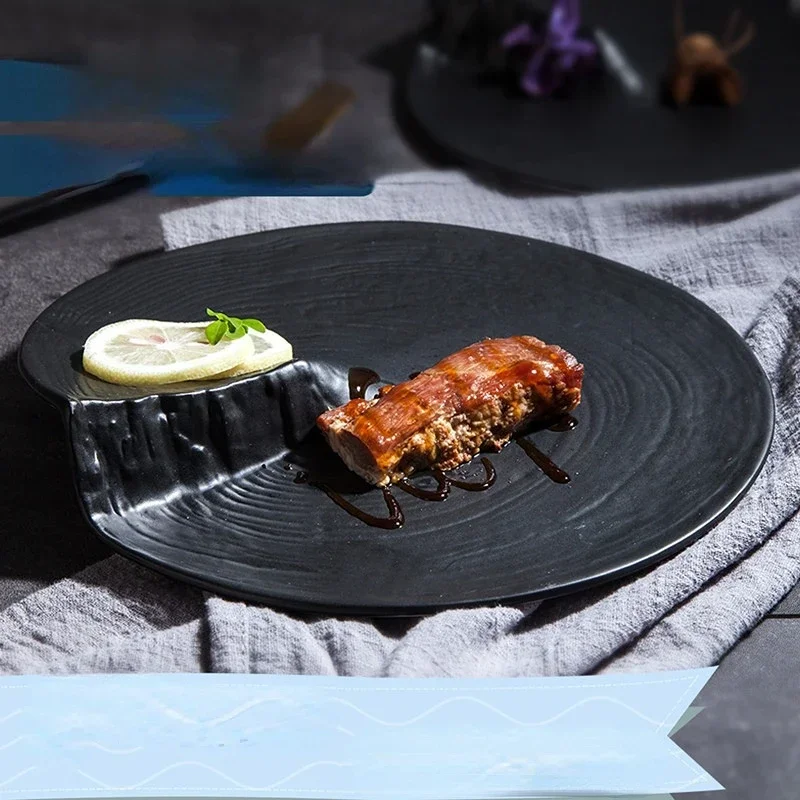 

Japanese Ceramic Plate for Hotel, Western Restaurant, Steak Dinner Plate, High Value, Hotel