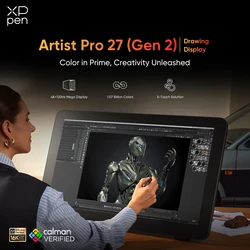 XPPen Artist Pro 27 4K 27-inch Graphic Tablet Monitor Multi-touch 1.07 Billion Colors 120Hz Refresh Rate for 3D Design Animation