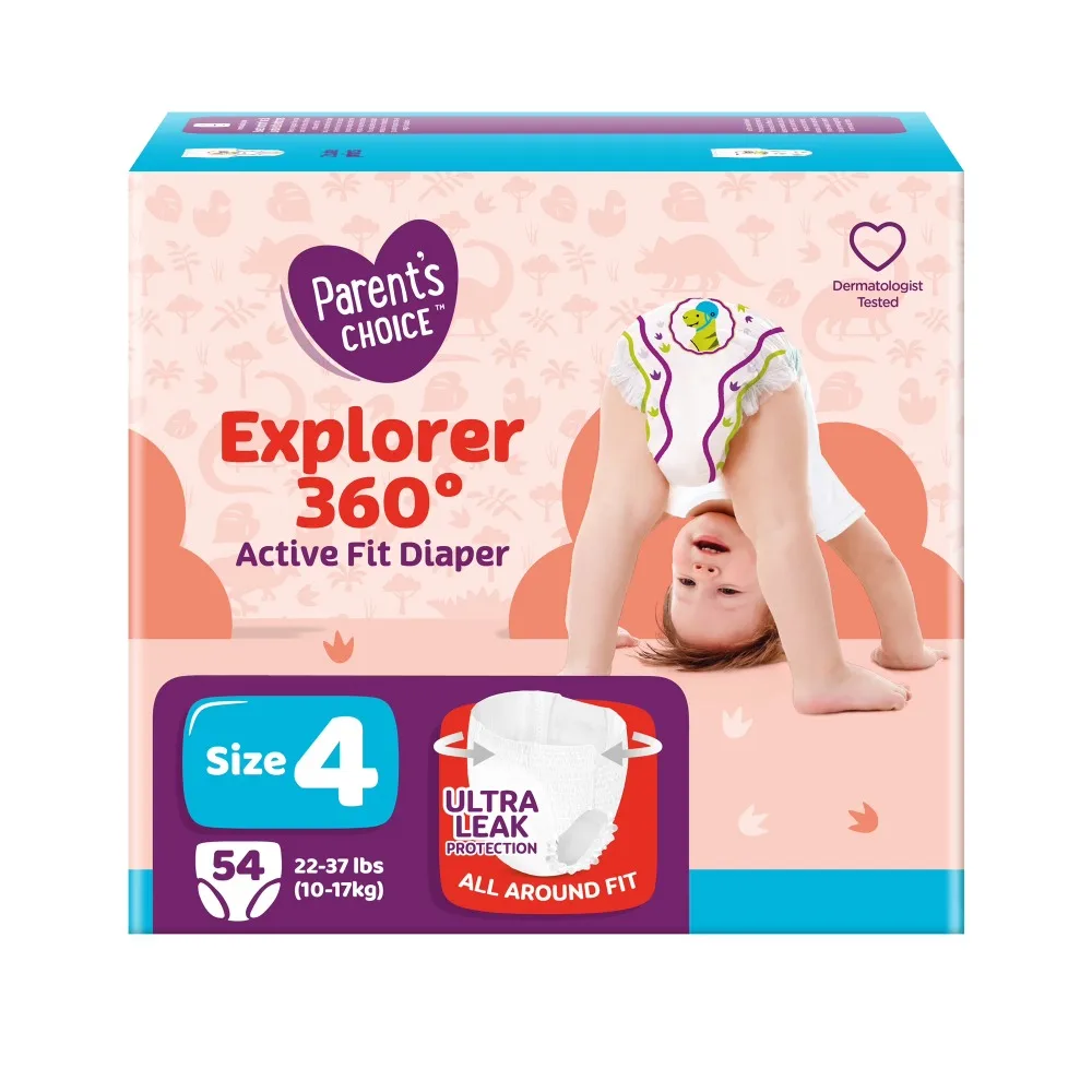 Active Fit Diaper Pants for Babies Toddlers Boys Girls Super Absorbent Leakproof Breathable Comfortable Disposable Pull Up Pants Size 4 Medium 54 Count Pack