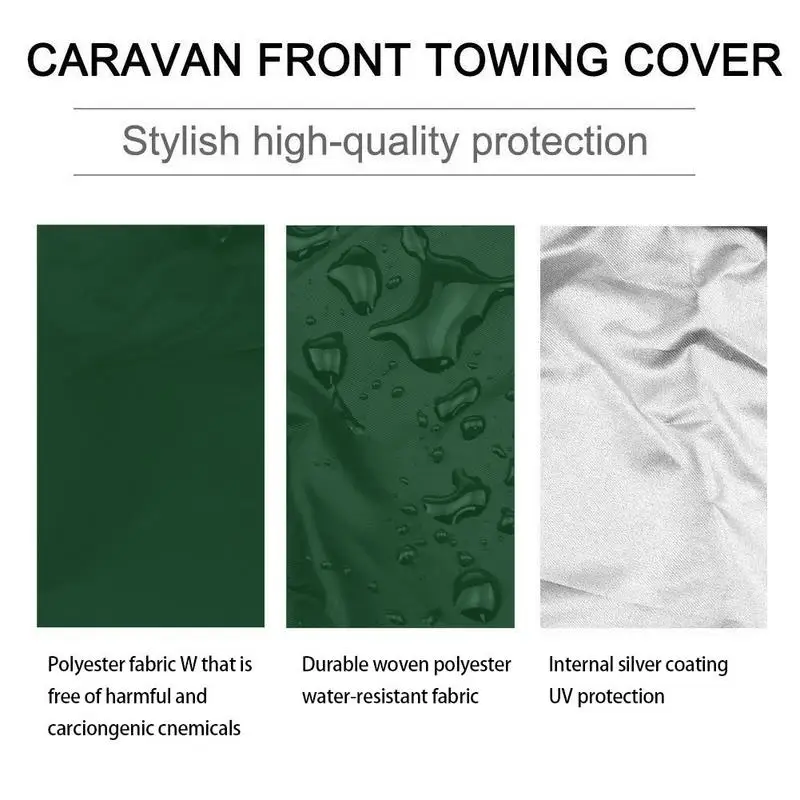 Universal Caravan Hitch Cover Camper Accessories Motorhome 210D Waterproof Polyester Durable Trailer Cover with Adjustable Strap