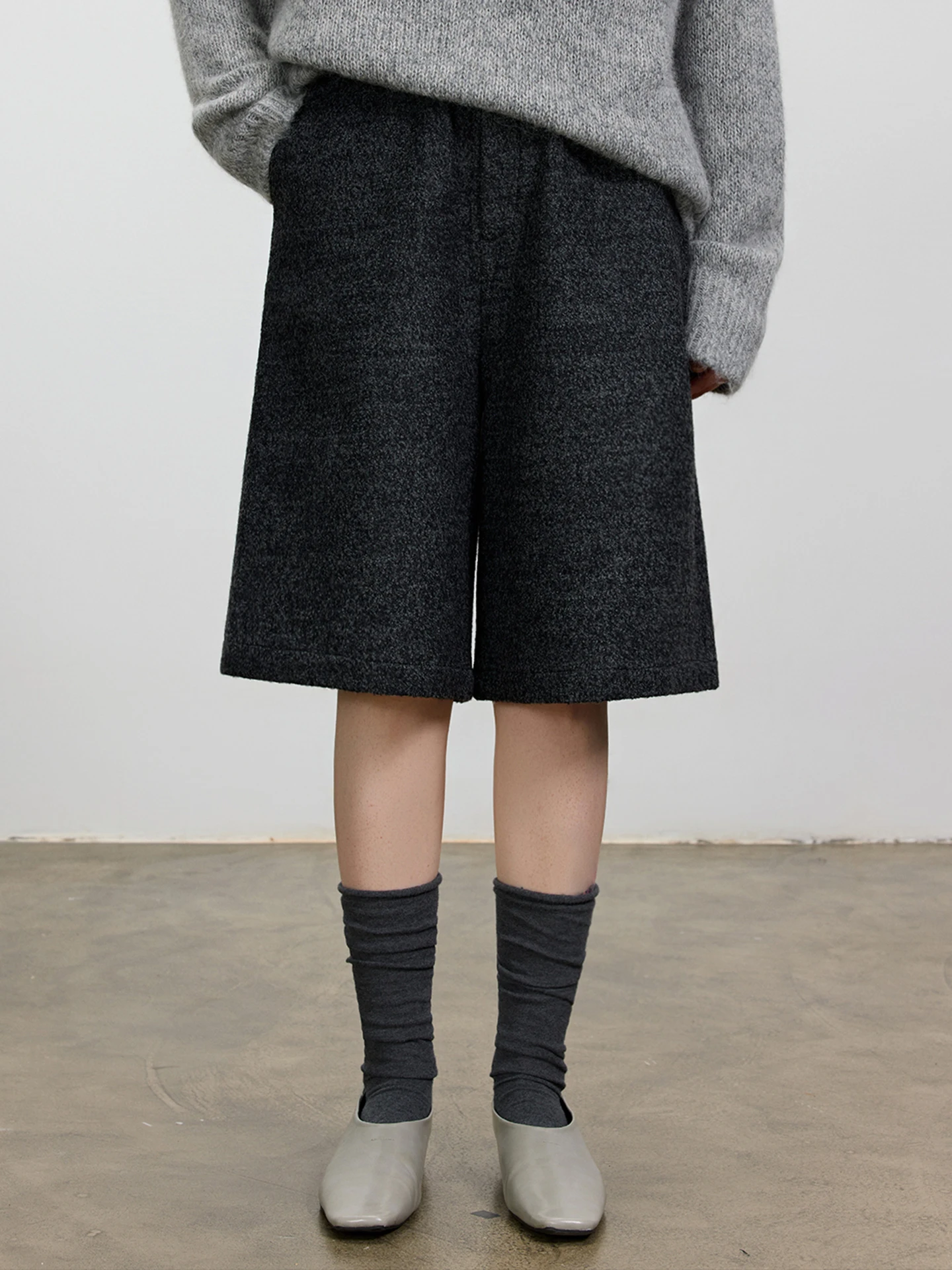 

ey Wool Texture Cotton Casual Pants Women's Autumn Winter New Loose Drapey Seven-Quarter Length Luxury Warm Ladies Trousers