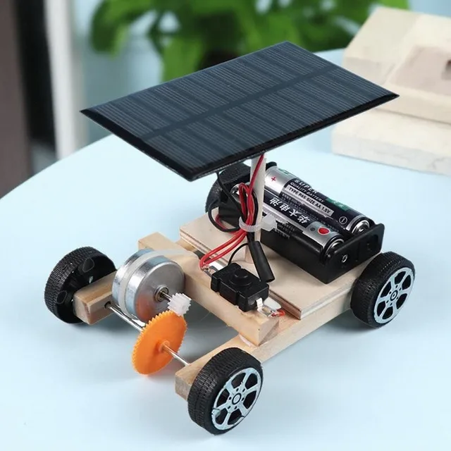 Zestaw do samodzielnego montażu pojazdu elektrycznego na energię słoneczną, nauka, edukacja STEM, model edukacyjny, kreatywne wynalazki, edukacja uczniów.