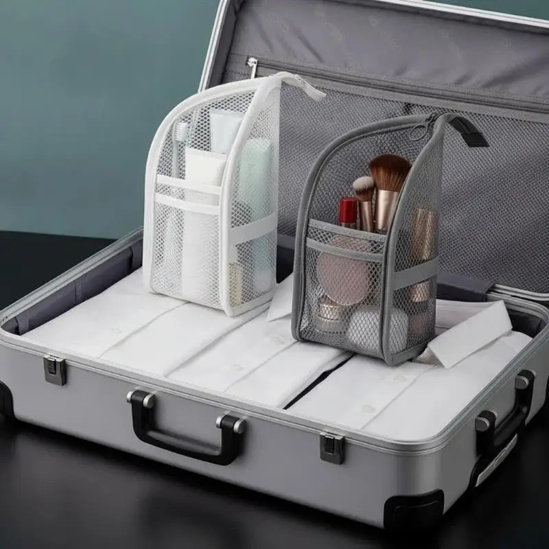 1/2/4 Stück Tragbare EVA-Reise-Kosmetiktasche, faltbar, mit Netzfach, für Zahnbürsten, Damen-Badezimmer-Aufbewahrungstasche – Detail 4