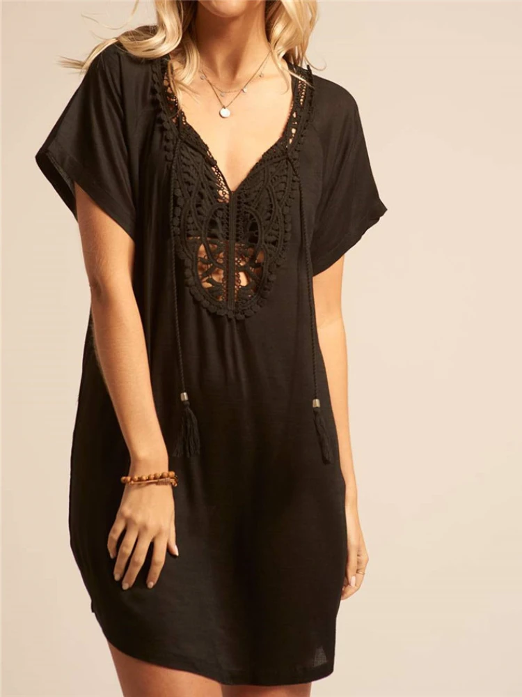 النمط اليوناني القطن الستر لشاطئ النساء ملابس السباحة التستر ملابس السباحة التستر بحر صوفية فستان الشاطئ صيدا دي برايا # Q564 #6