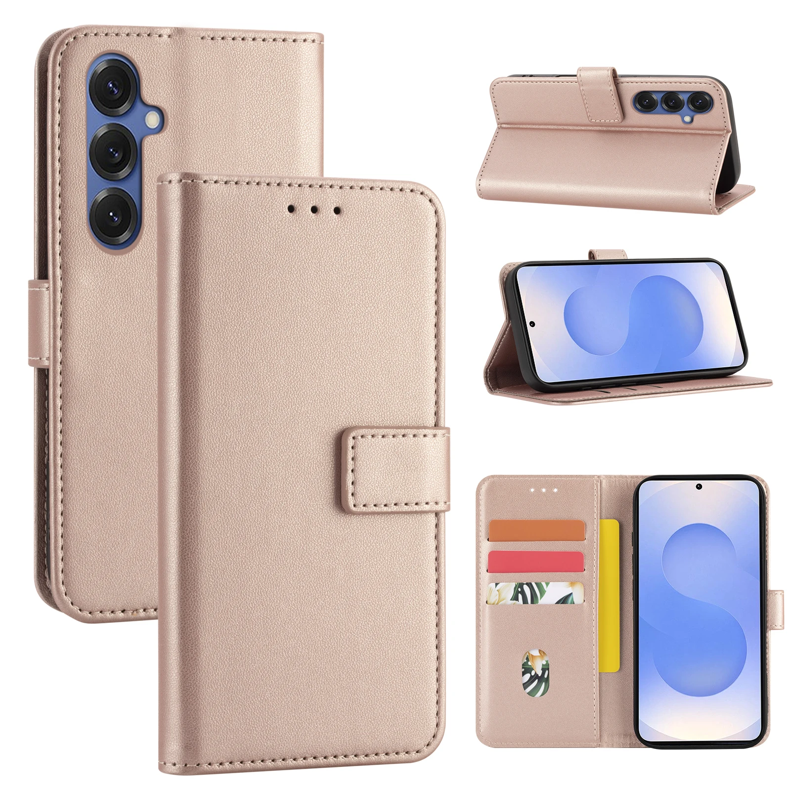 Oder Samsung A56 Serie Schutzhülle Flip Wallet Case mit Kartenfach Kunstleder Handyhülle – Detail 6