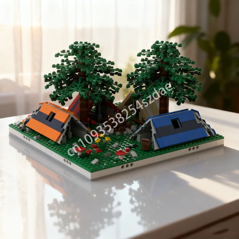 721 قطعة MOC خيمة مخيم وحدات نموذج اللبنات العمارة تجميع فكرة الإبداعية هدايا عيد الميلاد لعبة تعليمية للأطفال #1