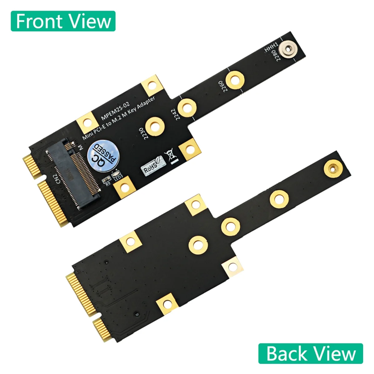 Mini PCI-E to M.2 M Key Adapter Mini PCIExpress to NVME SSD Converter Riser Board Expansion Card for 2230 2242 2260 2280