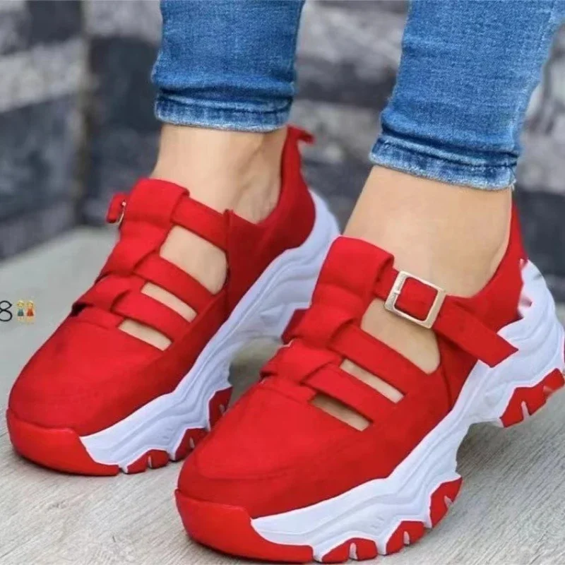 New Women Thick-Soled Comfortable Casual Shoes Woman Fashion Versatile Hollow Casual Sandals Female Sneakers Zapatos De Mujeres