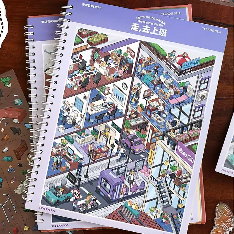 Mr. Paper Miniature Scene Collection Book 9.0 3D Dollhouse Stickers DIY Creative Relaxing Brain Teasers Craft for Journal image 5