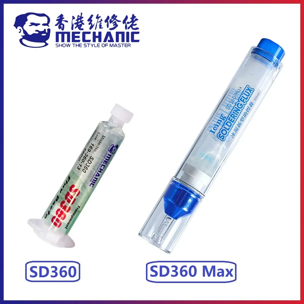 MECHANIC SD360 Max 10cc No-Clean Transparent Solder Paste Welding Advanced Oil Flux for PCB SMD BGA SMT Soldering Repair