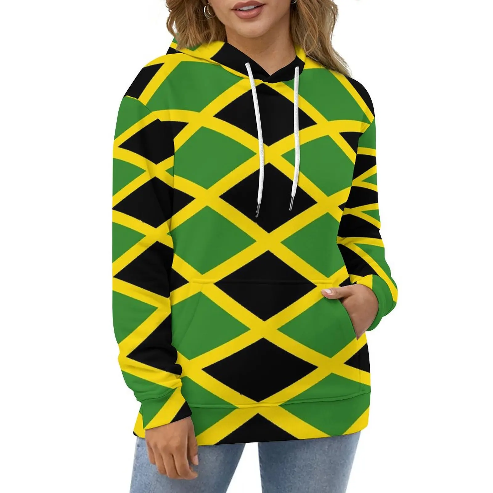 

Jamaican Flag Hoodies Long Sleeve Love for Jamaica Y2k Casual Hoodie Winter Classic Oversized Graphic Loose Hooded Sweatshirts