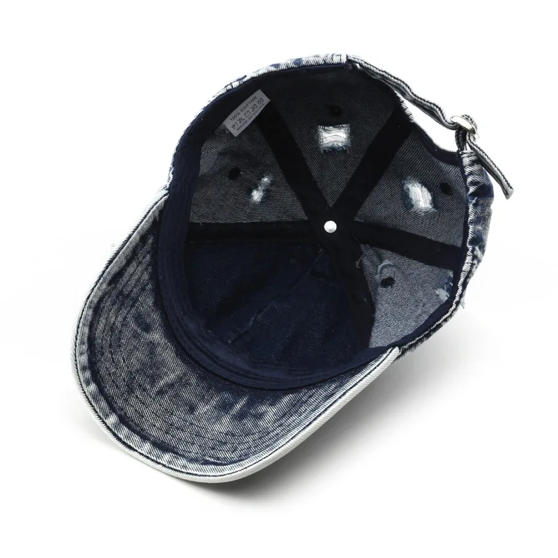 1 Stück Y2K-Style Cowboy-Baseballkappe mit Löchern für Damen und Herren, Klassische Kappe mit Gebogenem Schirm und Weichem Oberteil – Detail 6