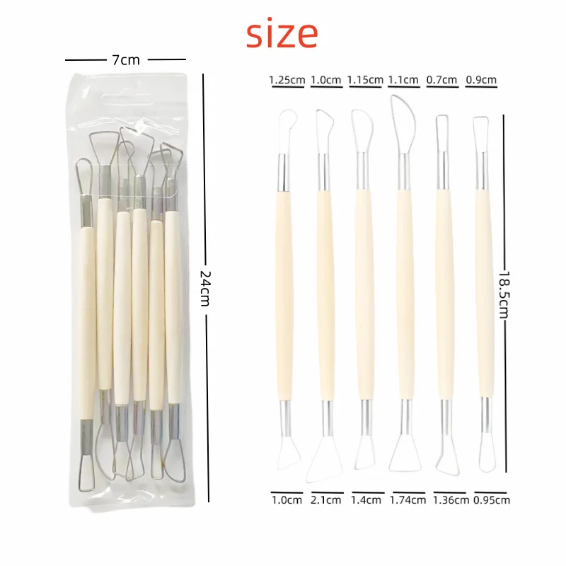 مكشطة مزدوجة الرأس للصلصال ، أدوات الفخار ، 6 صوفي #2