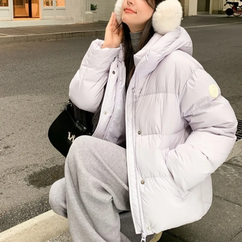 Trend High-End Down-Filled Cotton Jacket for Women Winter Warm Puffer Jacket Hooded Coat Thickened Outerwear Winter Clothes New
