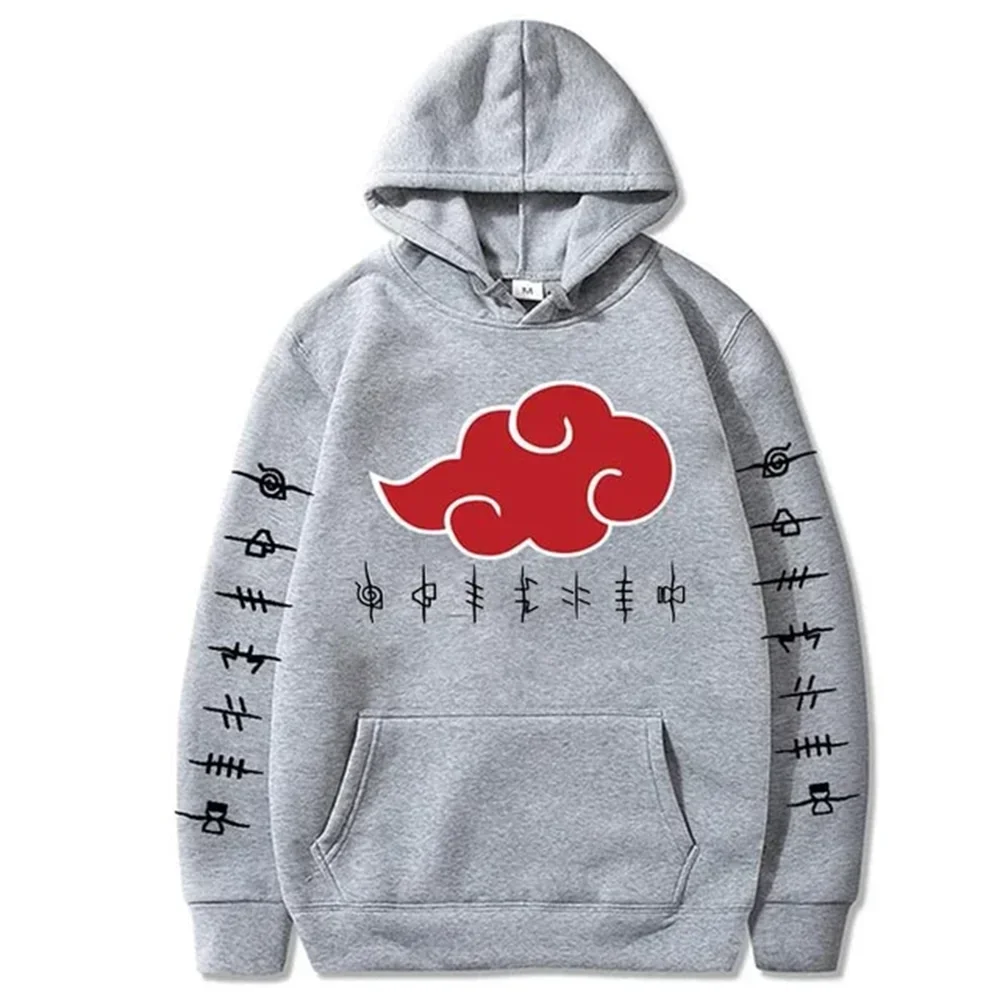 

Men's Akatsuki Cloud Cartoon Print Hoodie, Casual Pullover, Sports Tops, Hip Hop, Autumn, Winter, Suitable for Men and Women