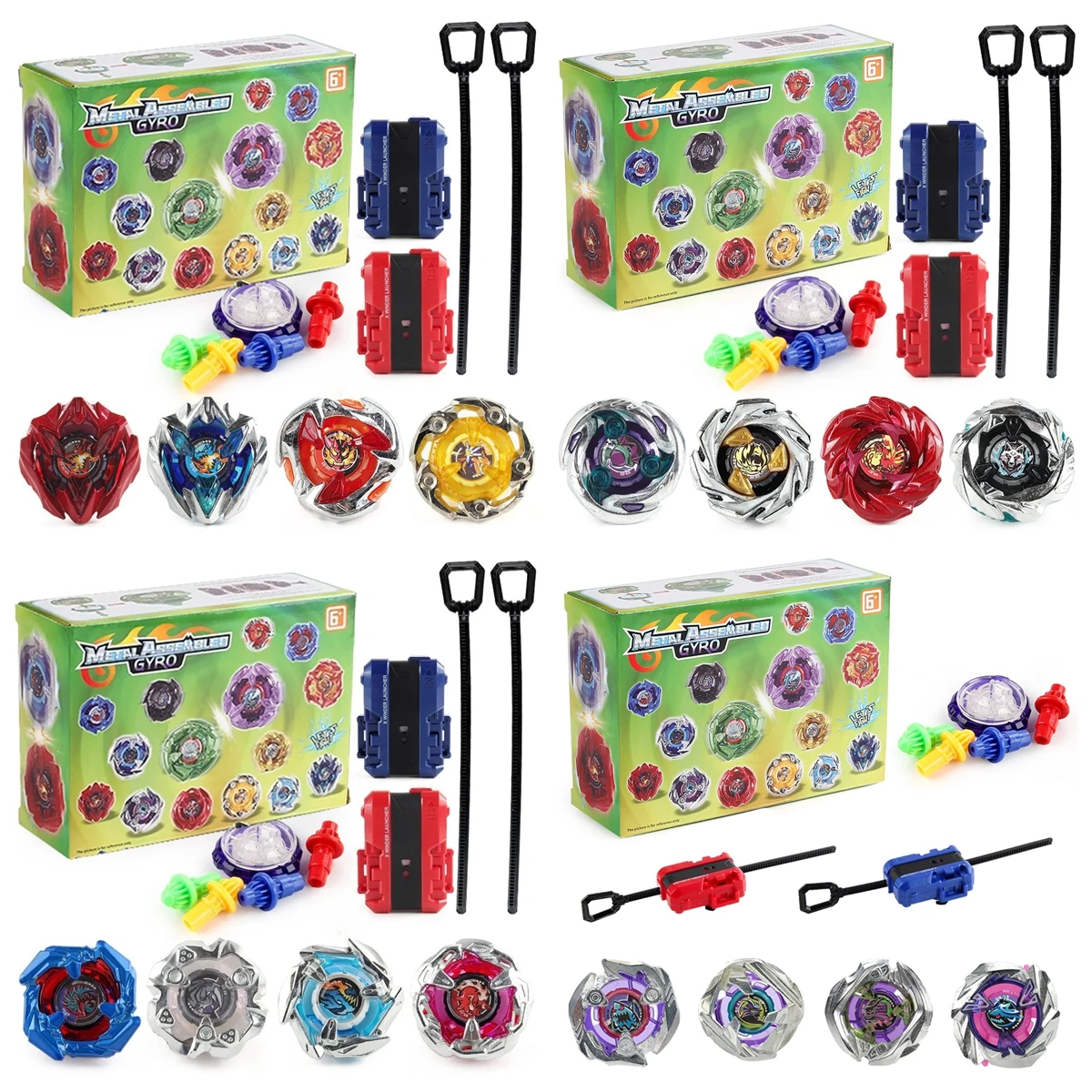 168-A Gyro Spinning Tops Set with Launcher, Battle Spinning Toy, Birthday Party Gift