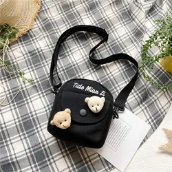 Women Girls Cute Cartoon Portable Shoulder Bag Messenger Bag Crossbody Bag Soft Plush Toy Bag Embroidery Tote Bags Small Bag