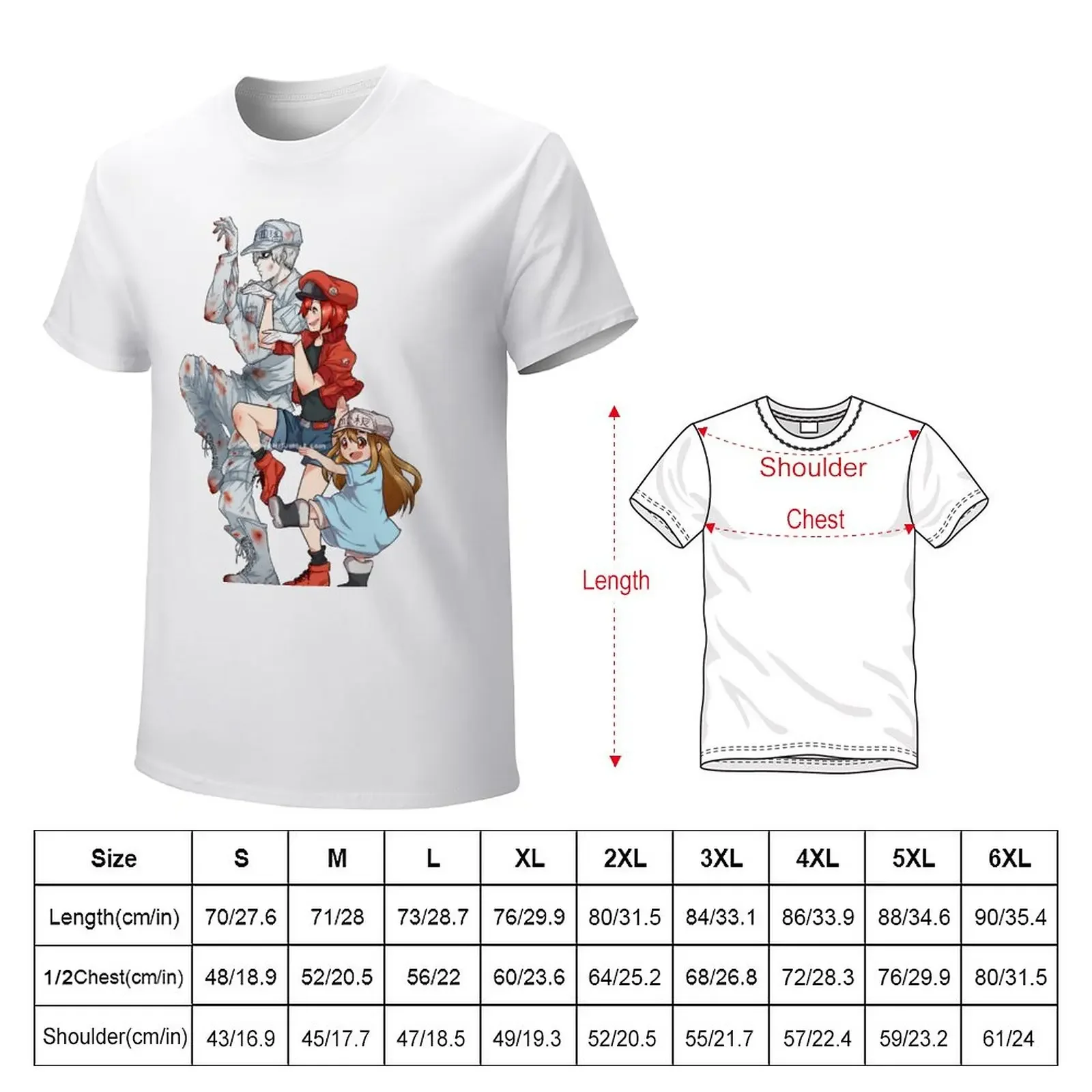 CELLS AT WORK! T-Shirt vintage Short sleeve tee shirts graphic tees T-shirt men