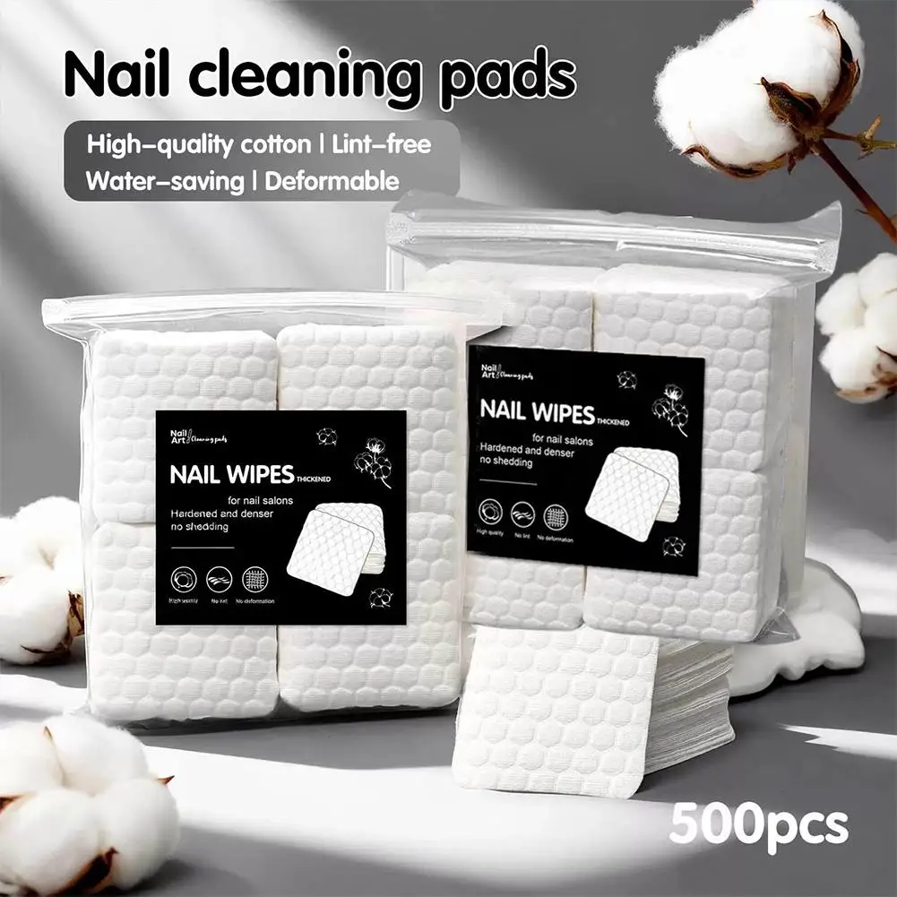 200/500Pcs/Pack Lint Free Nail Wipes Gel Polish Remover Pads Cotton Cleansing Napkins Paper For Manicure Nail Art Tools