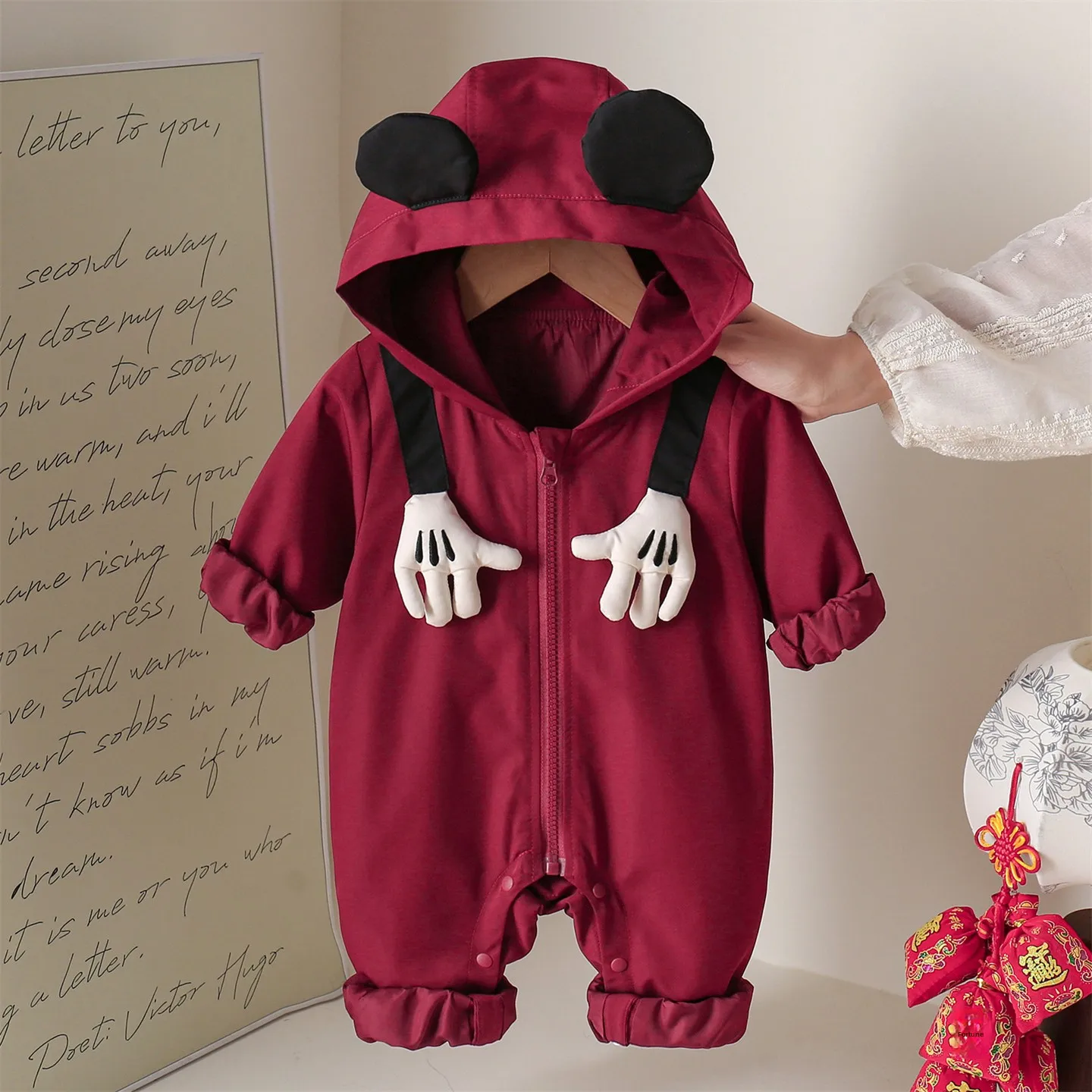 

Spring Autumn Baby Outfit Windproof Outdoor Rer with Hood Jaet High Waist Long Pants Cotton Fabric Child Clothes