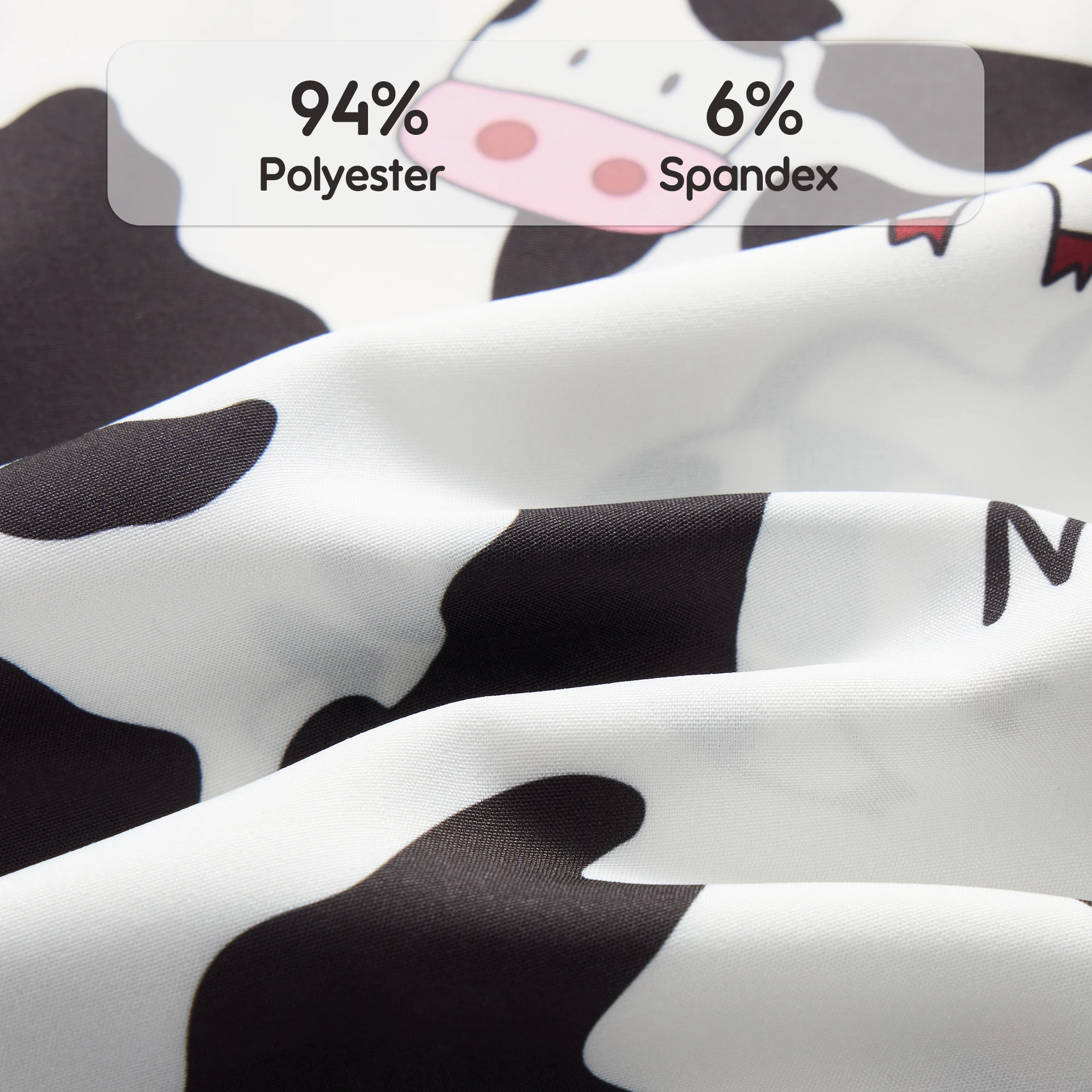 【Divertimento】 T-shirt da donna con stampa di mucca bianca e nera per cartoni animati chirurgici per infermiere, animali domestici, ospedale, abbigliamento da lavoro medico