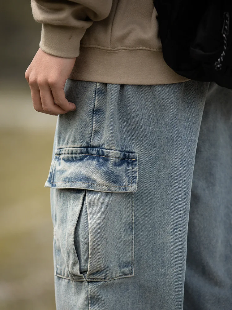 

NTED осенние новые американские ретро y рабочая одежда джинсы прямые драпированные повседневные широкие длинные брюки мужские повседневные брюки