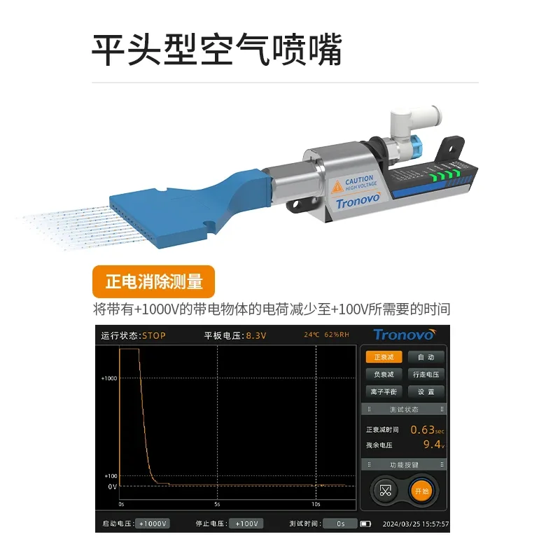 TN2102-SN06 パラレルヘッドエアノズル フラットノズル イオン工業用静電気除去装置