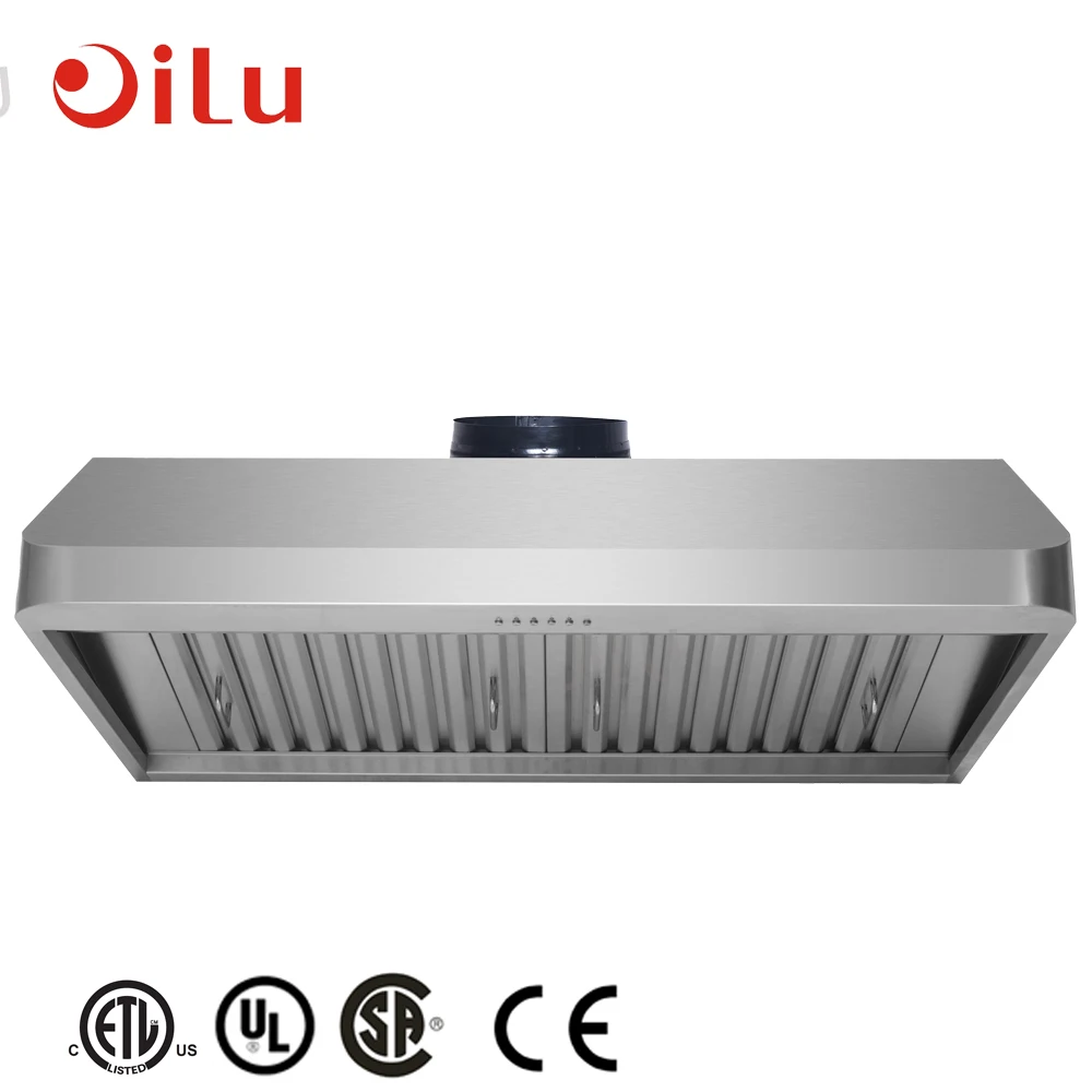 

Exhaust Fan Home Kitchen Range Hood Stainless Steel 48" Electric Household Wall Mounted Free Spare Parts 2 Years Two Motor 110