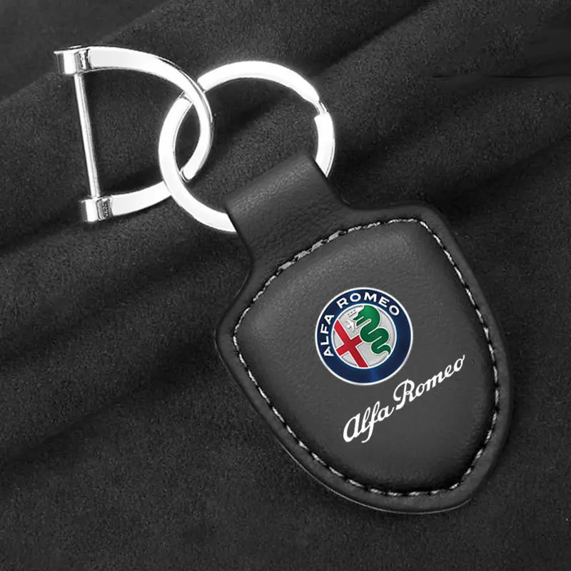 Alfa Romeo Lederen Sleutelhanger - Exacte afmetingen