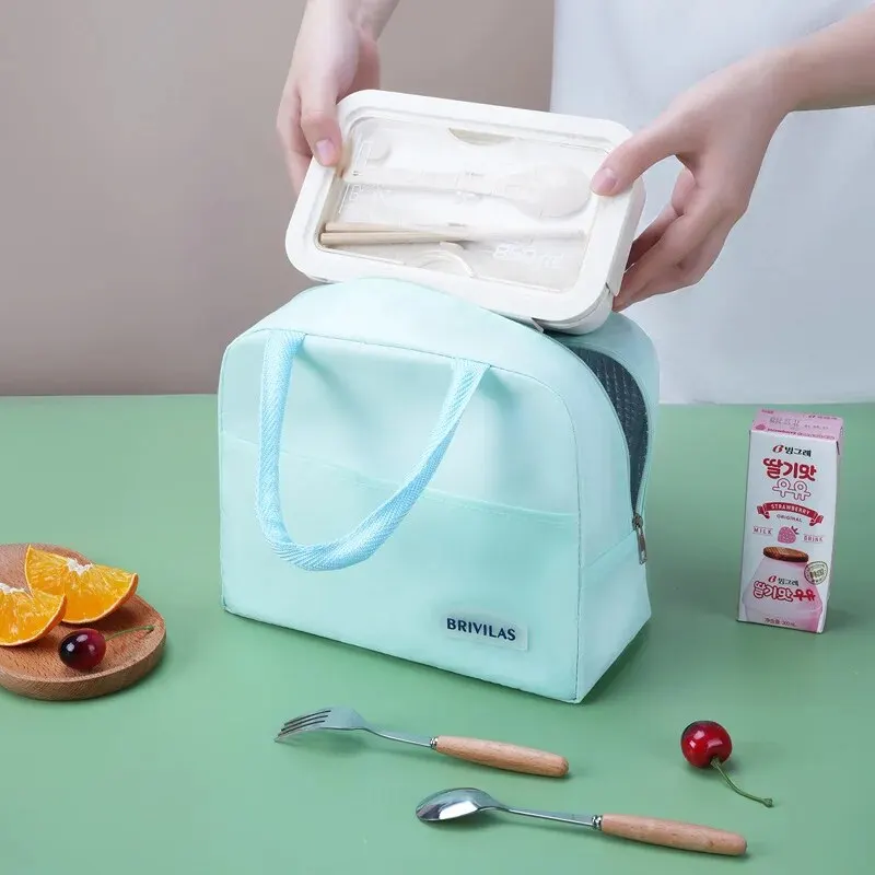 1pc Portable Insulation Bag Office Worker Lunch Box Bag With Thickened Aluminum Foil Picnic Bento Bag