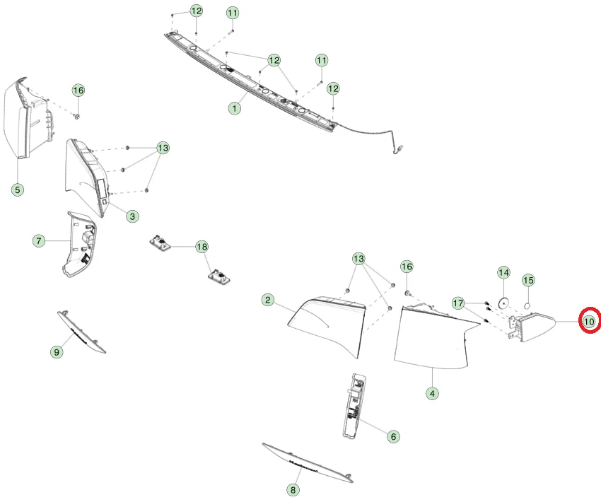 غطاء منفذ شاحن BAINEL مناسب لـ TESLA Model X 2022- OE 1564390-00-D ORIGINAL #6