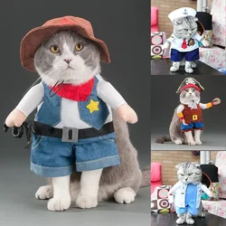 Funny Costumes Pets Cute Cat Costumes Funny Cats and Dogs Costumes Stand Up Halloween Cosplay Cat Clothes Supplies