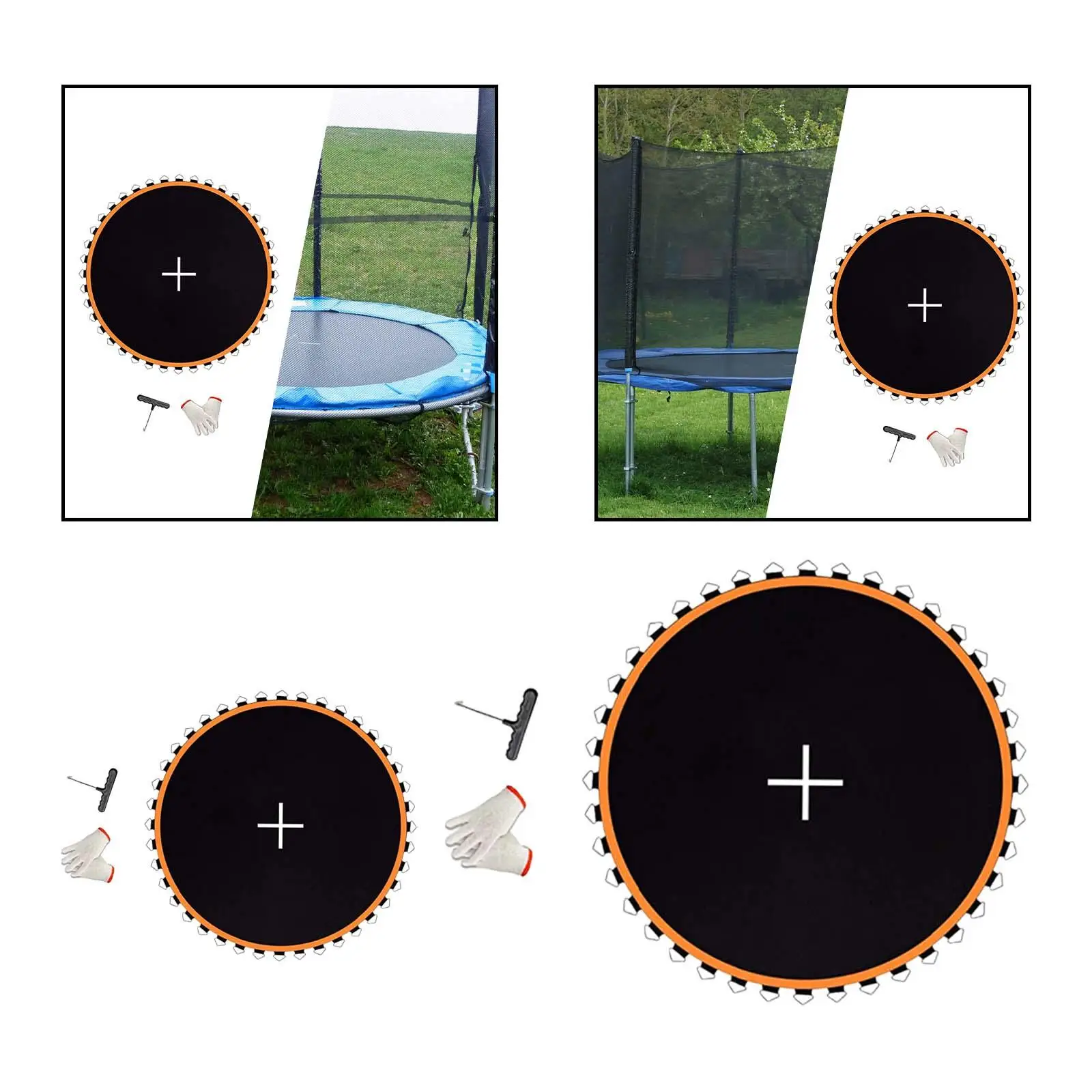 Trampoline Mat Sturdy Round Fitness Equipment Replacement Jumping Mat Jumping Cloth for Gymnastics Exercise Workout Outdoor Kids