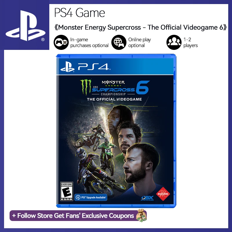 Sony PS4 Monster Energy Supercross - The Official Videogame 6 for Platform PlayStation4 PS4 PlayStation5 PS5 CD Game Consoles