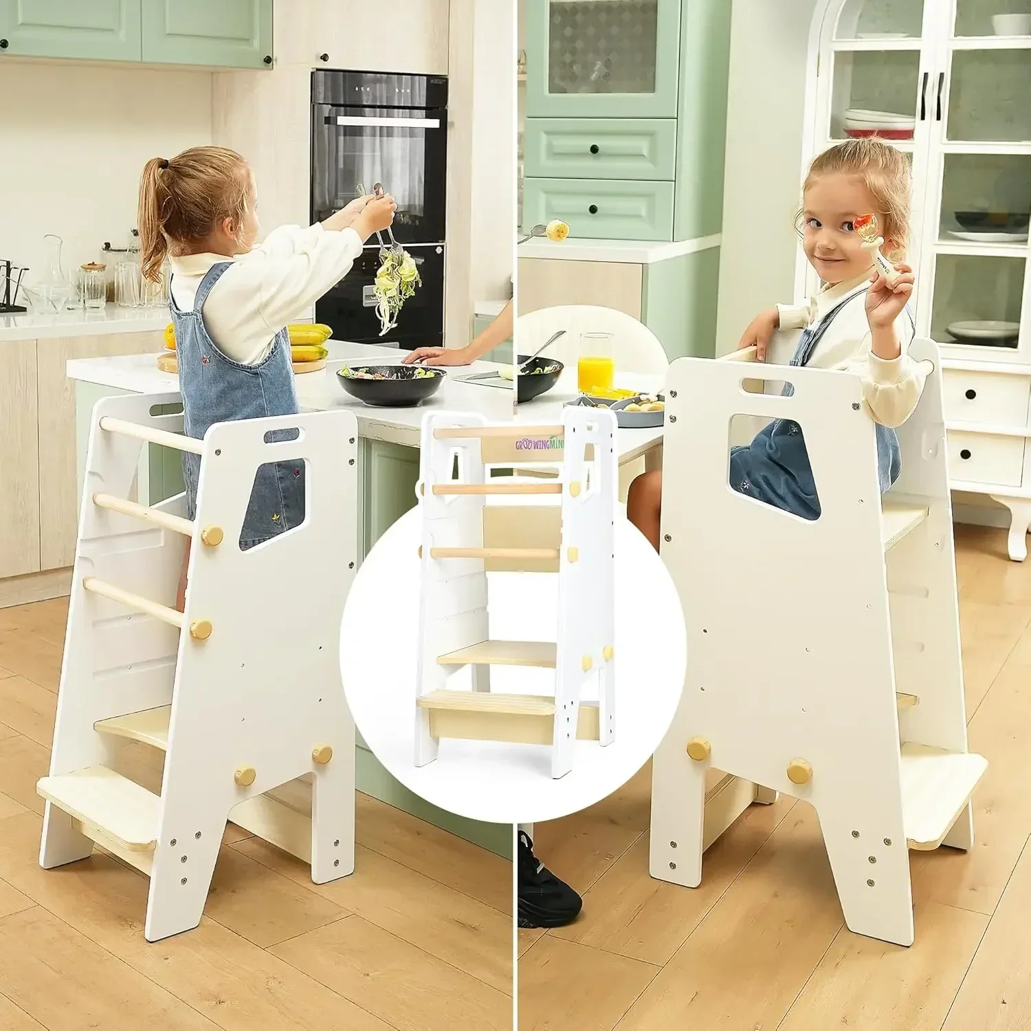 Toddler Tower - Adjustable Montessori Multi-Use Toddler Kitchen Stool, Safe Toddler Tower, Essential Learning Game Changer- Perf