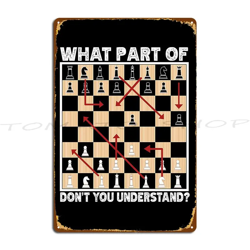 I Love Chess Heart Queen Illusory Unrealistic Chessboard Metal Plaque Cinema Living Room Rusty Garage Designing  Tin Sign Poster