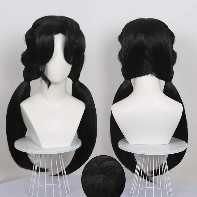 

Синтетический длинный прямой черный матовый парик для косплея с реалистичной имитацией кожи головы для костюмированных вечеринок в стиле Liang-Yue и аниме-образов