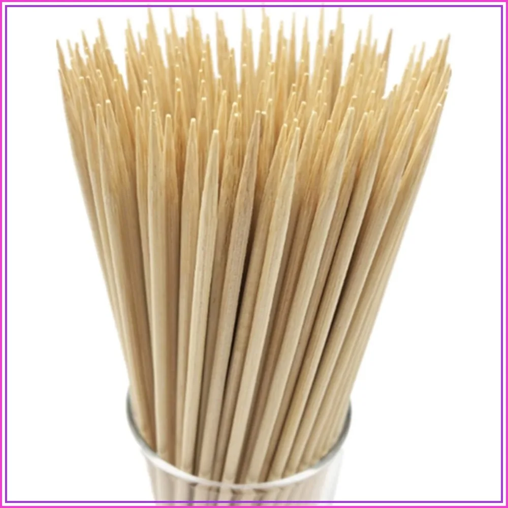 10" Natural Bamboo Skewers for BBQ, Appetizer, Fruit, Cocktail, Kabob, Chocolate Fountain, Grilling, Barbecue, Kitchen, Crafting and Party. Φ=4mm, More Size Choices 6"/8"/12"/14"/16"/30" (100 PCS)