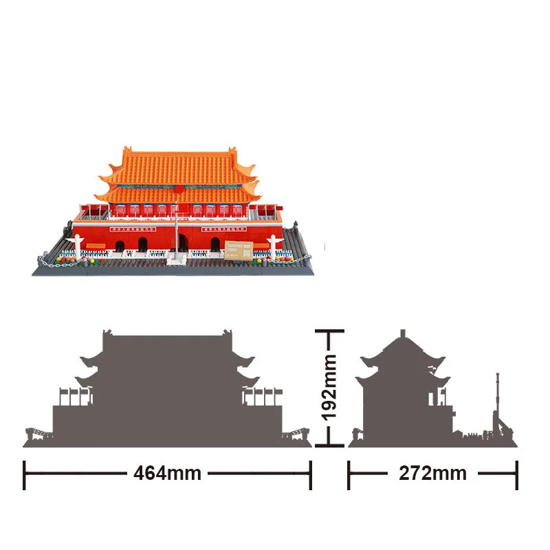 世界的に有名な中国の歴史文化建築ビルディングブロック北京天安門広場モデルブリック教育玩具ギフト用