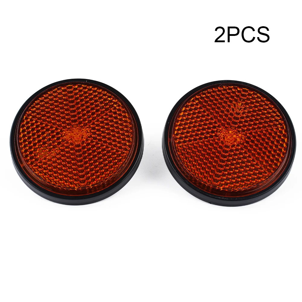 2x Circular Reflector Car Trucks Motorcycle Night Reflector Refraction Light Part Motorcycle Direct Replacement Parts