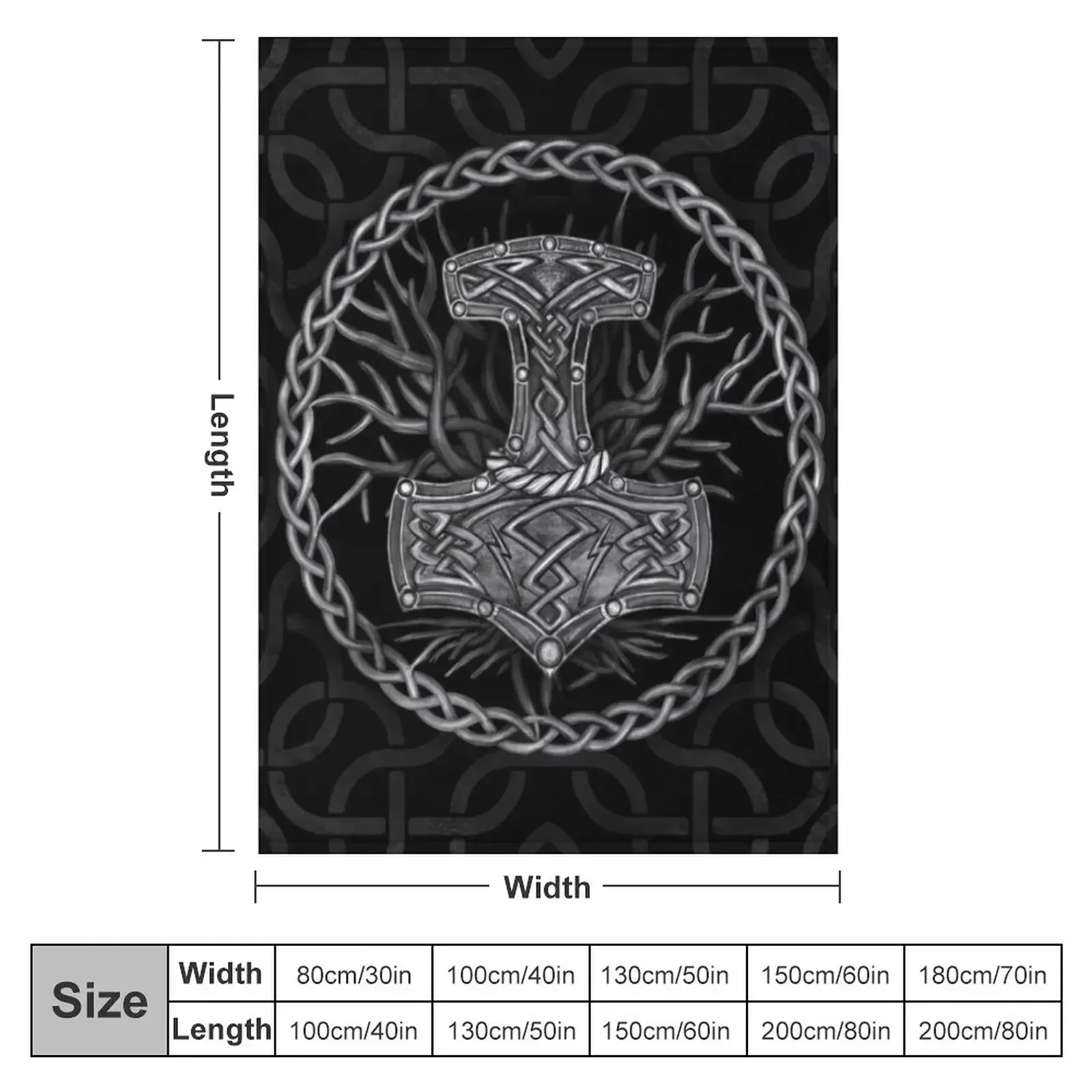 Mjolnir - The hammer of Thor and Tree of life Throw Blanket Bed Luxury Brand Sofa Decoratives Blankets