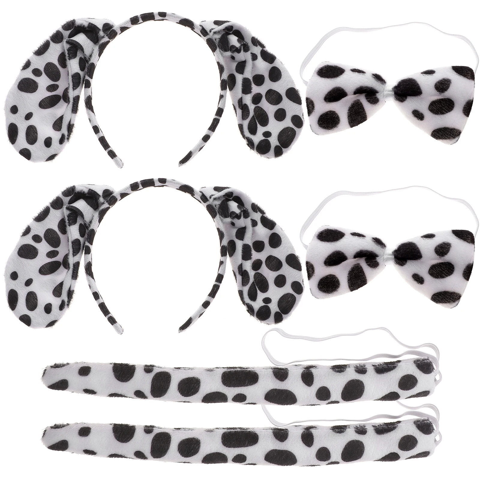 

2 Sets Animal Headband Tail Costume Props Halloween Puppy Dog Ears Hair Decor Durable Quality Safe Comfortable Cosplay