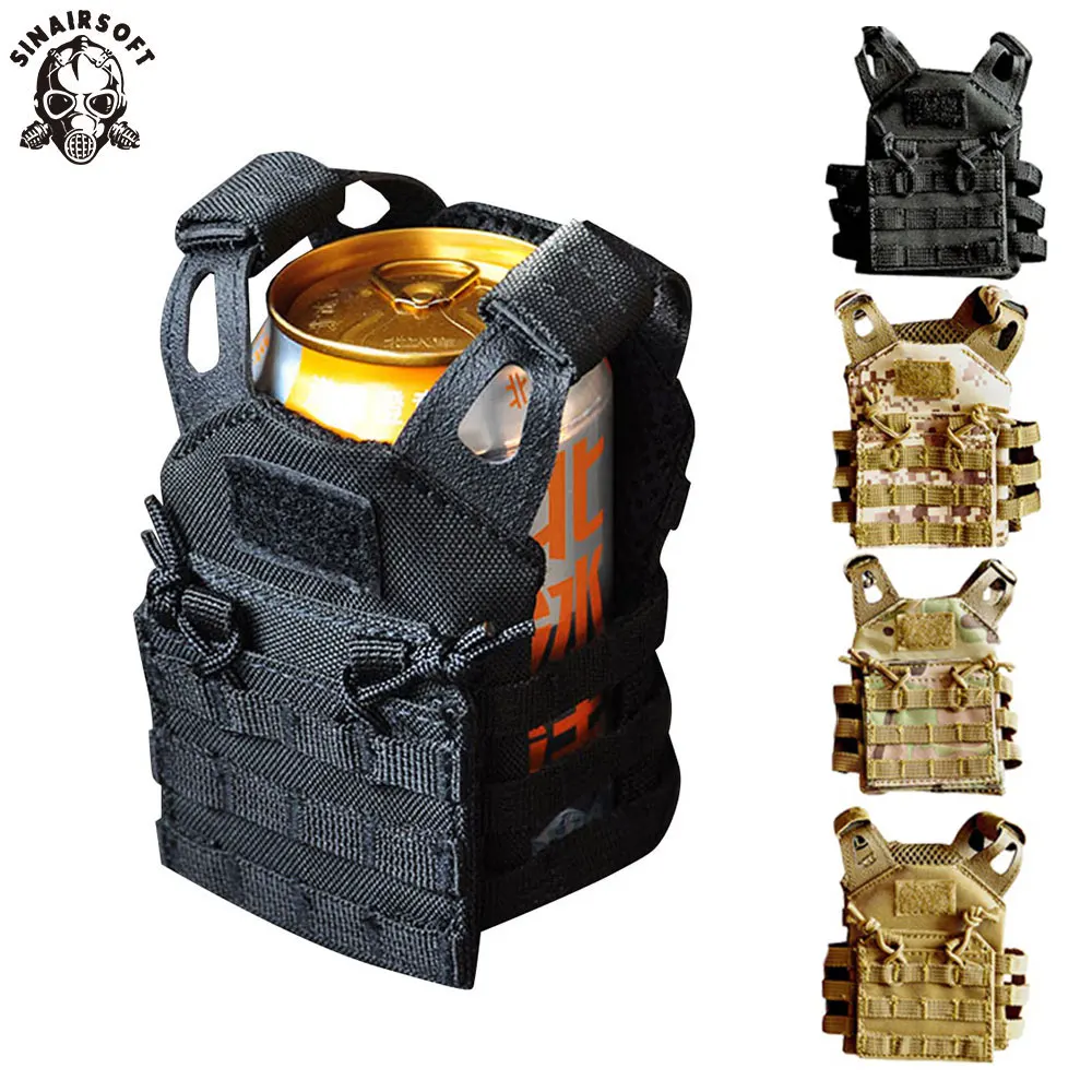 SINAIRSOFT chaleco táctico militar Molle, Mini Chaleco de caza en miniatura, Enfriador de bebidas, correas de hombro ajustables