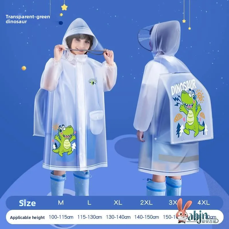 

Утолщенный детский дождевик с местом для школьной сумки, новинка 2024 года, дышащий дождевик для детей из материала EVA, единый размер для ребенка