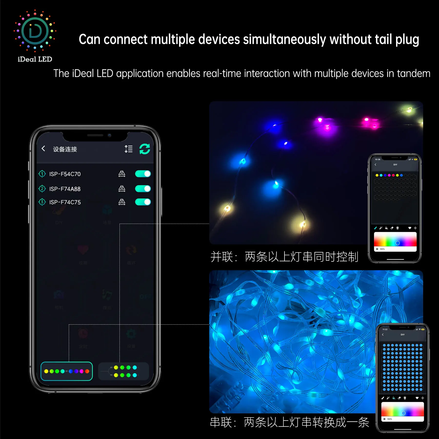 Strisce luminose a LED intelligenti sincronizzazione musicale luci di striscia a LED che cambiano colore telecomando e controllo App striscia LED RGB per la festa in casa in camera