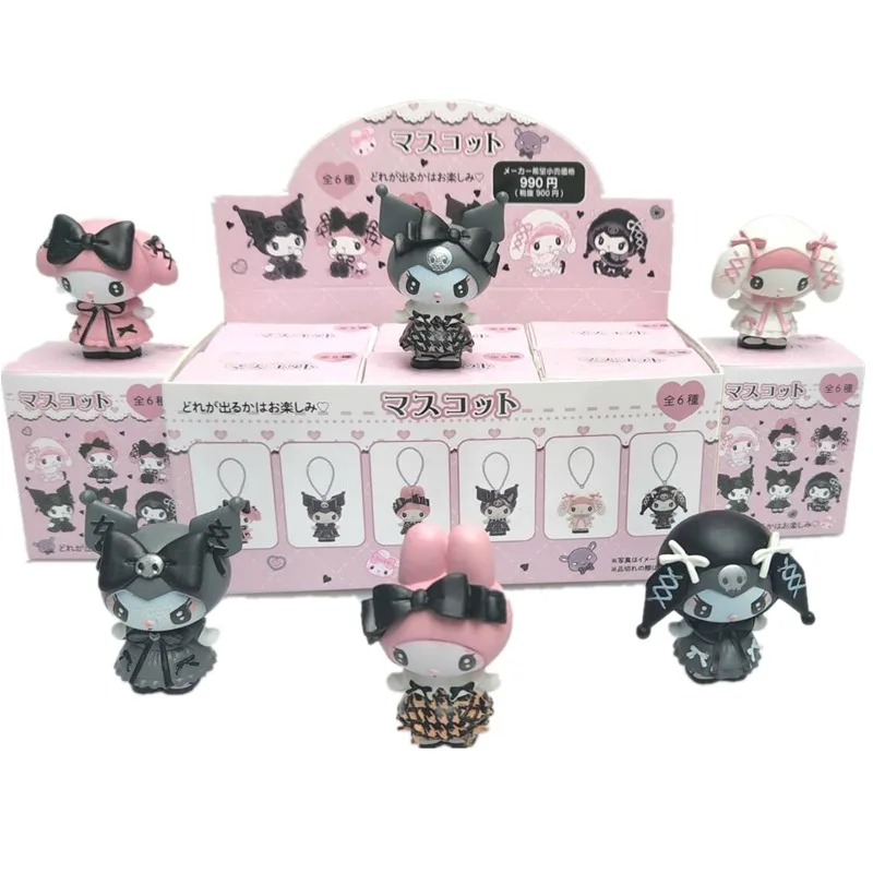 

Sanrio слепая коробка с бантиком Kuromi My Melody, фигурка ручной работы с персонажем мультфильма, сумка-сюрприз, милая модель, украшения, коллекция фанатов, игрушка