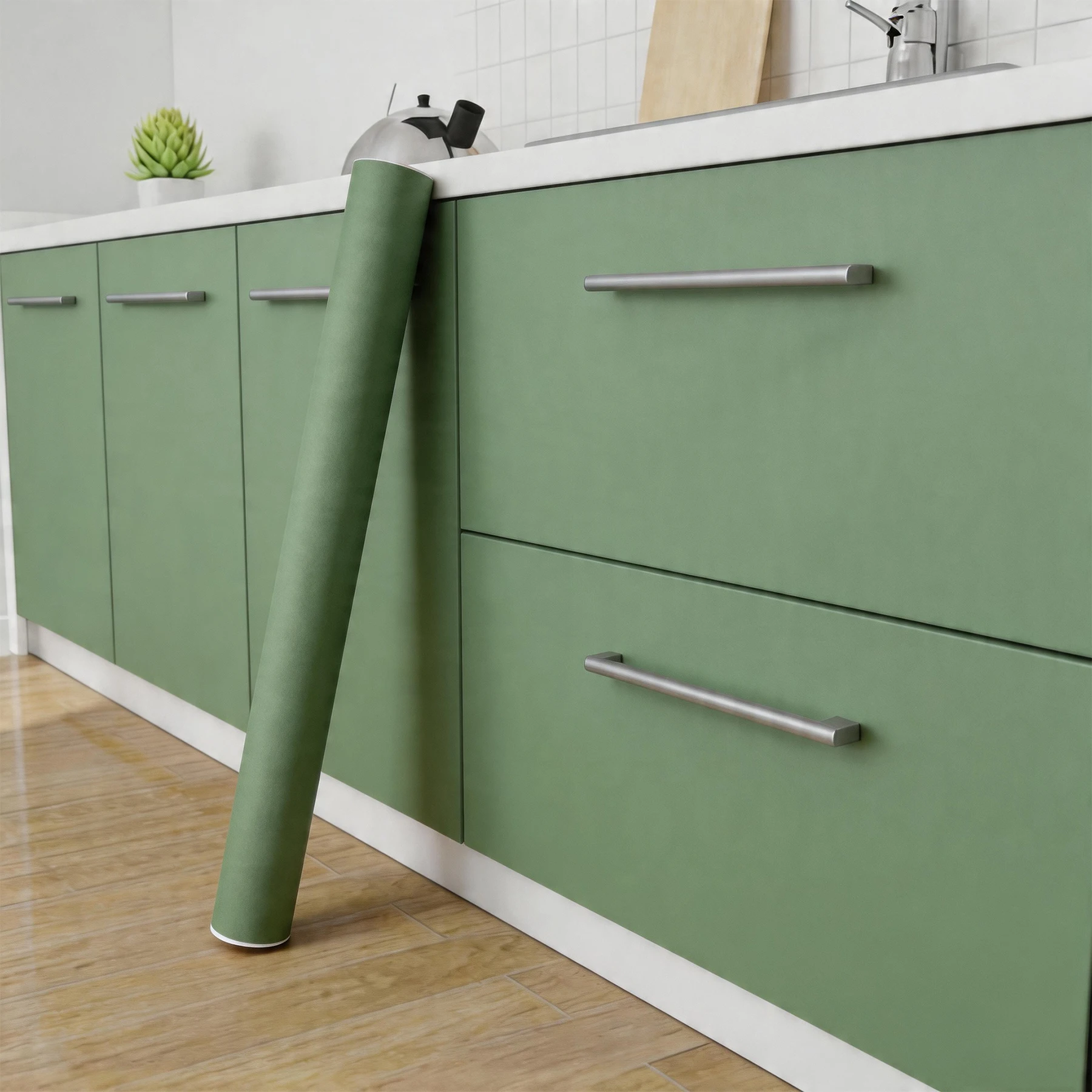 1Roll Matte Solid Self-adhesive Wallpaper Waterproof Oil-proof Thickened Kitchen Cabinet Desktop Door Furniture Wall Stickers