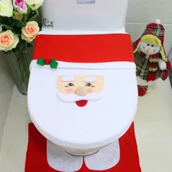 1pc Christmas Toilet Seat Cover Christmas Snowman Santa Claus Dustproof Lid Overcoat Cases Xmas Home Bathroom Accessory Decor