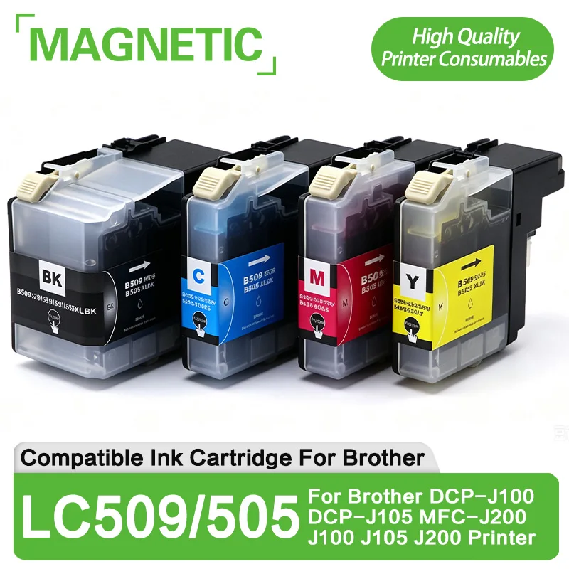 LC509 LC505 LC509XL LC505XL Premium Color Compatible Inkjet Ink Cartridge For Brother DCP-J100 DCP-J105 MFC-J200 Printer
